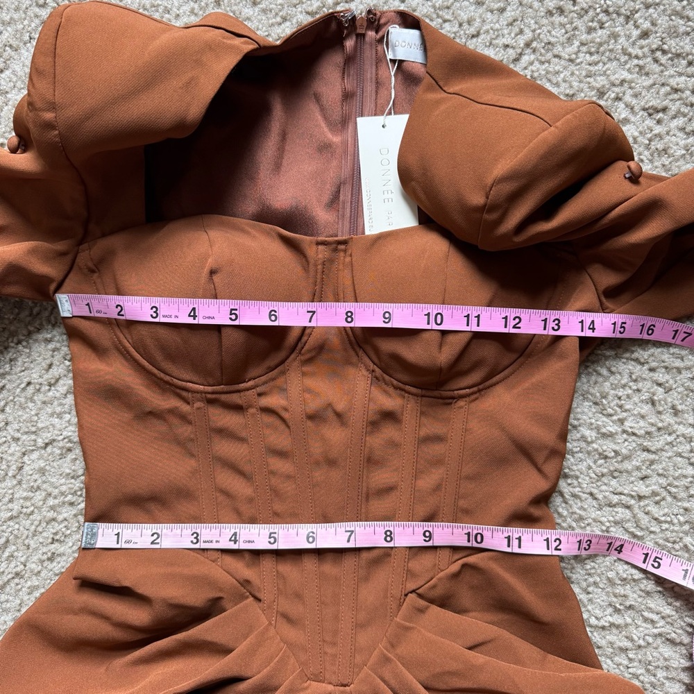 Donnee par Dieu Dusk Till Dawn' Bustier Dress Sz S in Chocolate - Picture 11 of 14